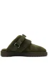 Burberry Elegant Mini Suede Slippers With Soft Fur Lining In Black