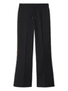 Burberry Check-pattern Trim Track Pants In Black