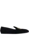 Burberry Quilted Crest-embroidery Loafers In Black