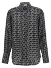 Burberry B Logo Silk Shirt In Black