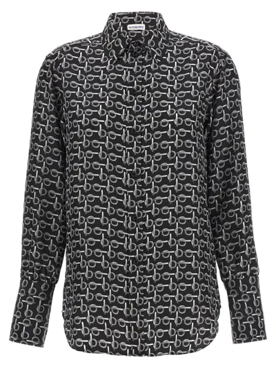 BURBERRY BLACK ALL-OVER LOGO SHIRT
