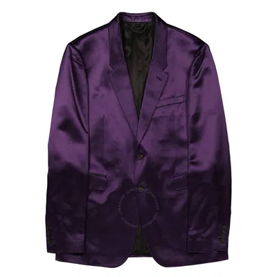 Burberry Black Amethyst Tailored Single-breasted Blazer In Purple