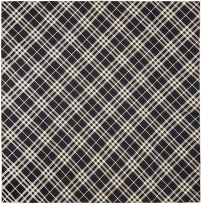 Burberry Black & Beige Check Silk Scarf