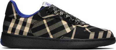 Burberry Checked Terrace Lace-up Sneakers In Black