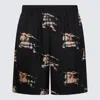 Burberry Check Ekd Silk Shorts In Beige