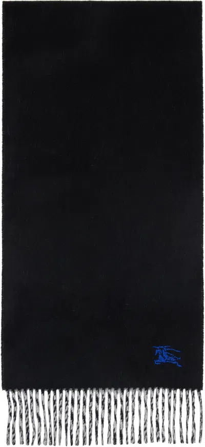 BURBERRY BLACK & GRAY CASHMERE SCARF