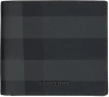 BURBERRY BLACK & GRAY CHECK BIFOLD COIN WALLET