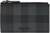 Burberry Logo-plaque Check-pattern Wallet In Charcoal