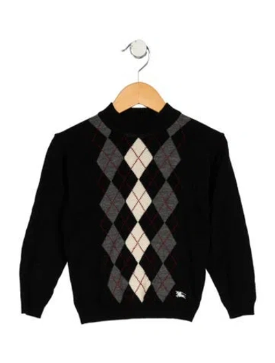 Pre-owned Burberry Babies' Black And Grey Patterned Sweater