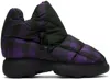 Burberry Black & Purple Check Pillow Boots In Royal Ip Chk