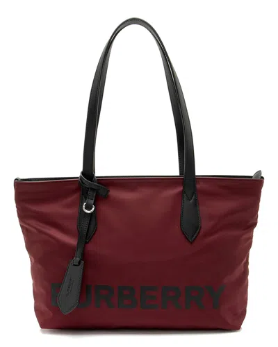 Burberry Black & Red Nylon Logo Ardwell Small Tote (authentic )