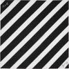Burberry Black & White Striped Cotton Scarf In Monochrome