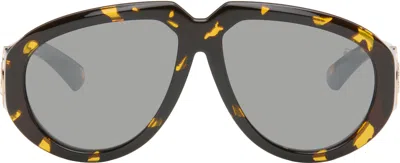 Burberry Black & Yellow Logo Sunglasses In Brown