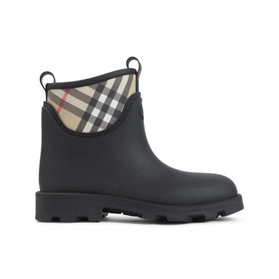 Burberry Black Ankle Boots In Multi