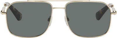 Burberry Black Aviator Sunglasses In 110987