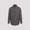 Burberry Long Sleeve Shirt With All-over Monogram Print In Black