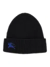 Burberry Black Beanie With Embroidered Ekd Logo On The Front In Cashmere In Black