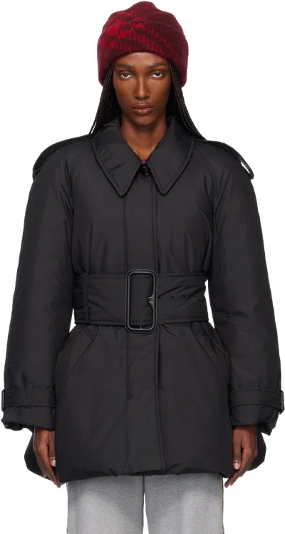 Burberry Black Belted Berryhill Padded Car Down Coat