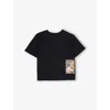 Burberry Brand-patch Short-sleeves Cotton-jersey T-shirt 6 Months-2 Years Black In Black