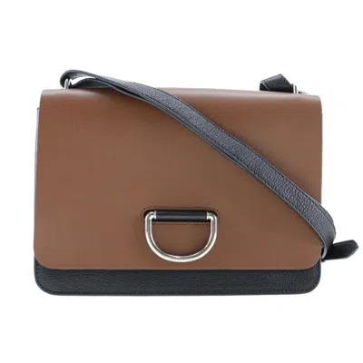Pre-owned Burberry Black Brown Leather Shoulder Bag () In Black, Brown