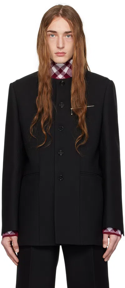 Burberry Black Button Blazer