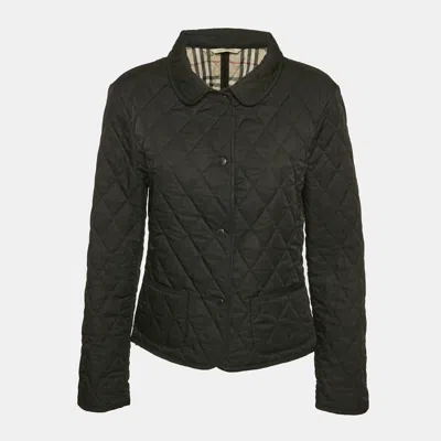 Pre-owned Burberry Black Button Front Quilted Jacket M