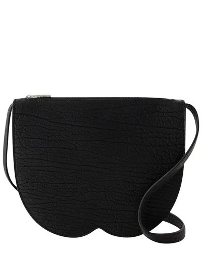 BURBERRY BURBERRY BLACK CALFSKIN LEATHER MINI CHESS CLUTCH