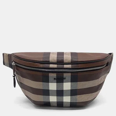 Pre-owned Burberry Black Canvas Belt Bag