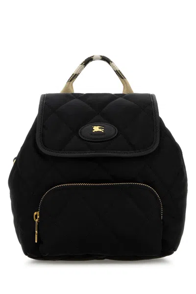 Burberry Black Canvas Mini Horseshoe Backpack