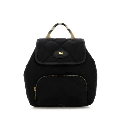 Burberry Black Canvas Mini Horseshoe Backpack