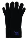 Burberry Black Cashmere Blend Gloves In Black