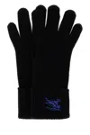 Burberry Black Cashmere Blend Gloves In Black