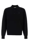 Burberry Long-sleeve Cashmere Blend Polo Shirt In Black
