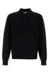 Burberry Long-sleeve Cashmere Blend Polo Shirt In Black