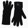 BURBERRY BURBERRY BLACK CASHMERE GLOVES WITH LOGO