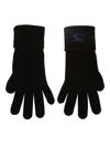 Burberry Black Cashmere Gloves With Ribbed Cuff