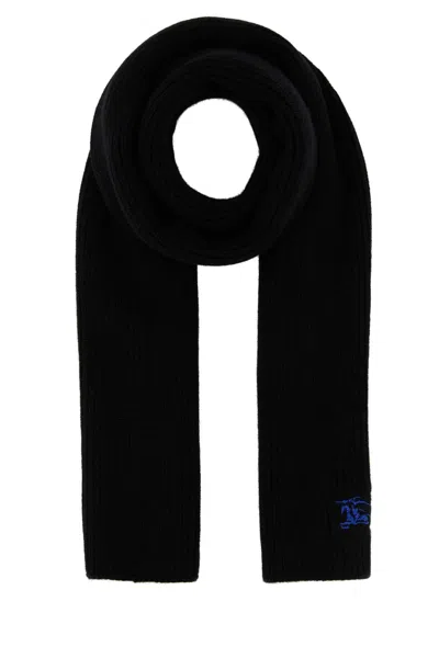 Burberry Mu Ribbed Scarf In Black