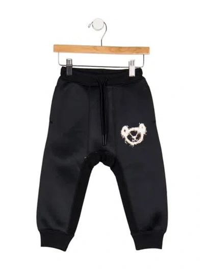 Pre-owned Burberry Babies' Black Casual Sweatpants With Branding Motif Accents