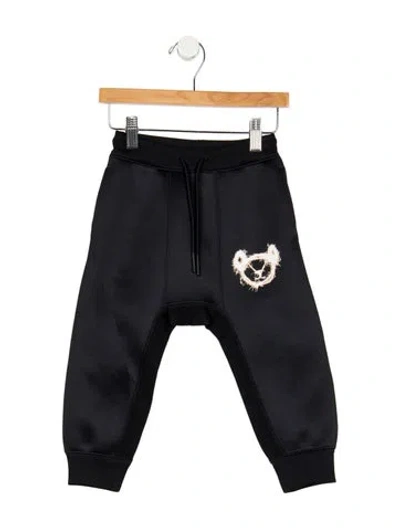 Pre-owned Burberry Babies' Black Casual Sweatpants With Branding Motif Accents