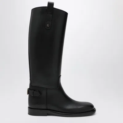 BURBERRY BURBERRY BLACK CAVALIER LEATHER BOOTS
