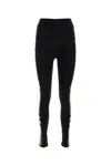 Burberry Black Stretch Nylon Leggings In Black
