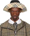Burberry Black Check Brim Gabardine Bucket Hat