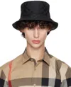 Burberry Check Bucket Hat In Black