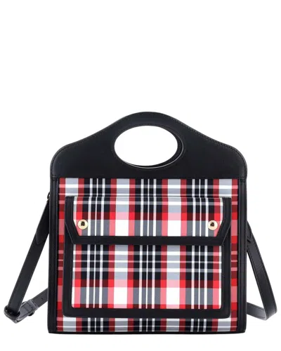 Burberry Black Check Canvas & Leather Logo Pocket Tote Mini (authentic Pre-  Loved)