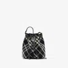 BURBERRY BURBERRY  BLACK CHECK CLUTCH SHOULDER BAG WITH DRAWSTRING