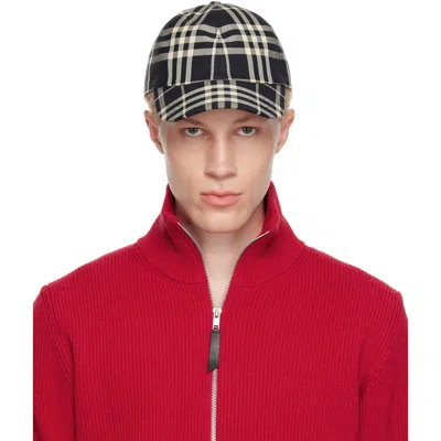 Burberry Black Check Cotton Baseball Cap