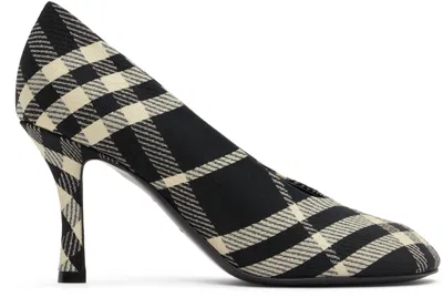 BURBERRY BLACK CHECK COTTON BLEND BABY HEELS