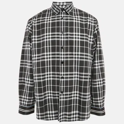 Pre-owned Burberry Black Check Cotton Long Sleeve Shirt Xxxl