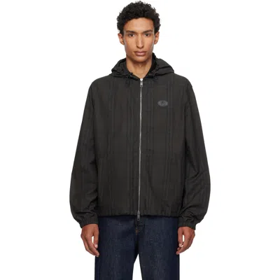 Burberry Black Check Cotton Newport Hooded Jacket