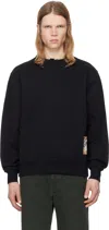 Burberry Check-patch Cotton Sweatshirt In Black